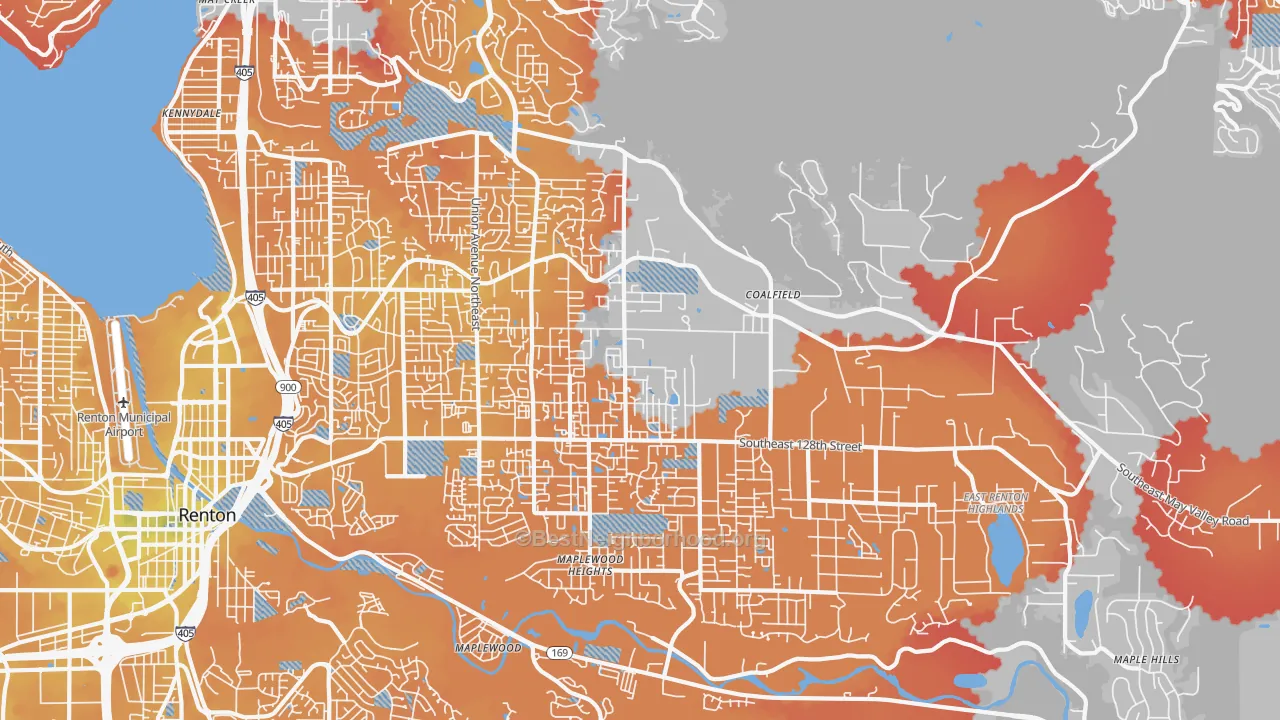 Transit Grade map of 98059, WA