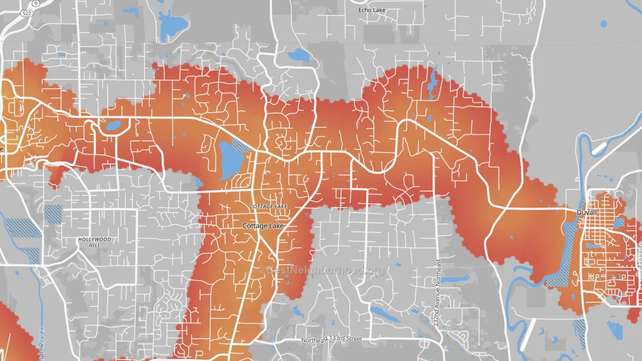 Transit Grade map of 98077, WA