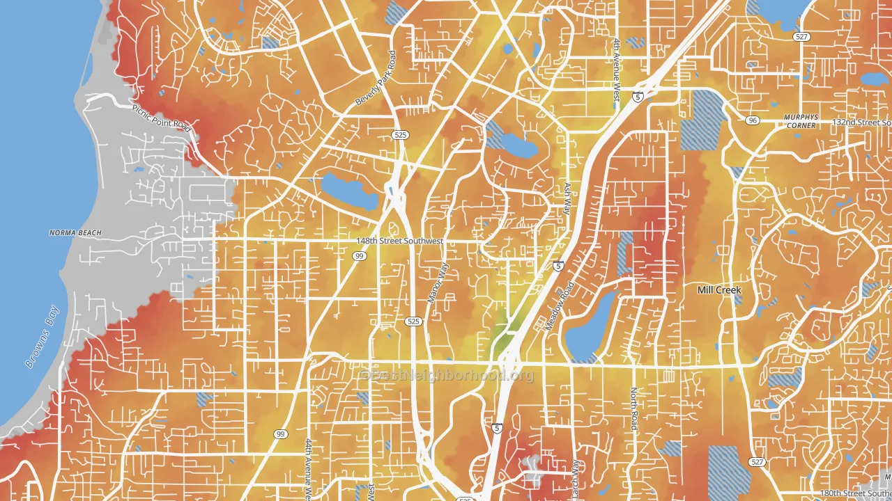 Transit Grade map of 98087, WA