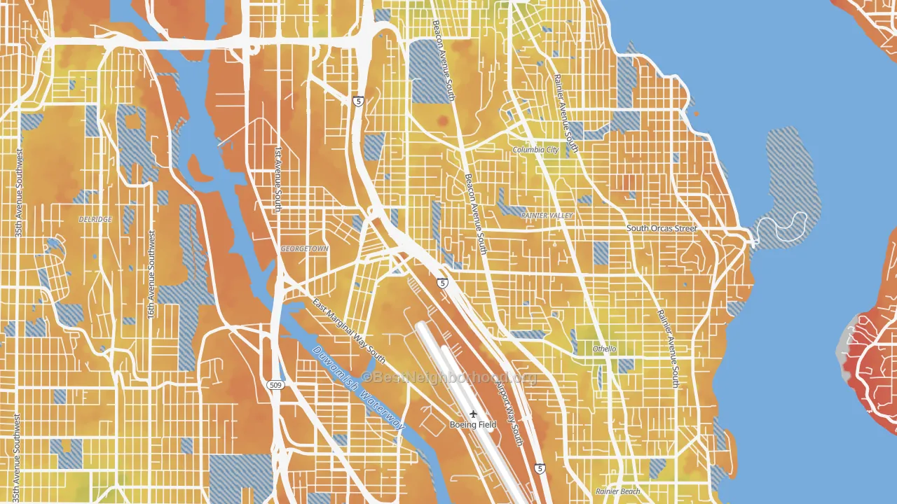 Transit Grade map of 98108, WA