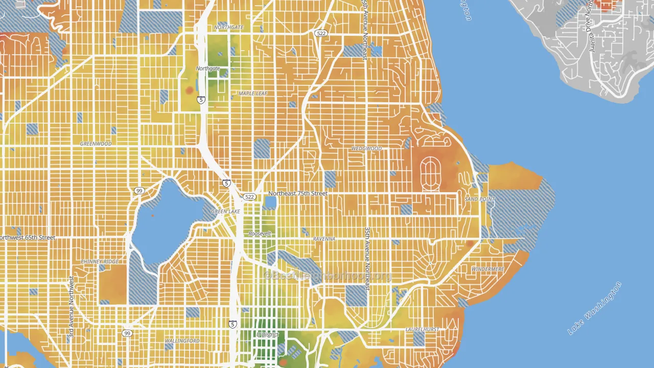 Transit Grade map of 98115, WA