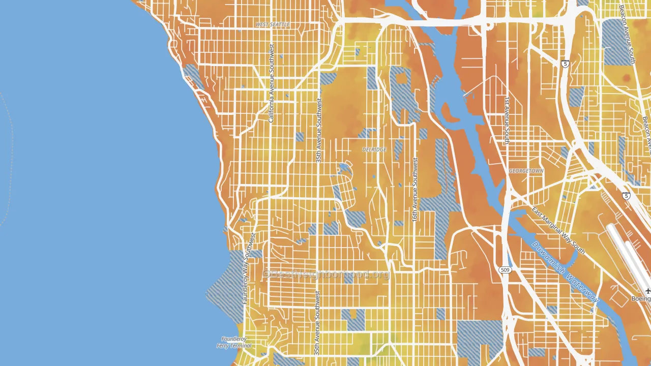 Transit Grade map of 98126, WA