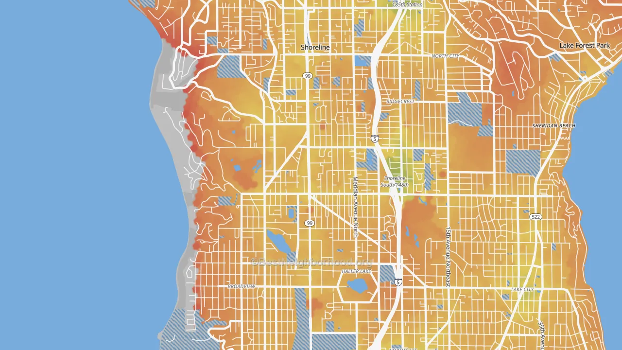 Transit Grade map of 98133, WA