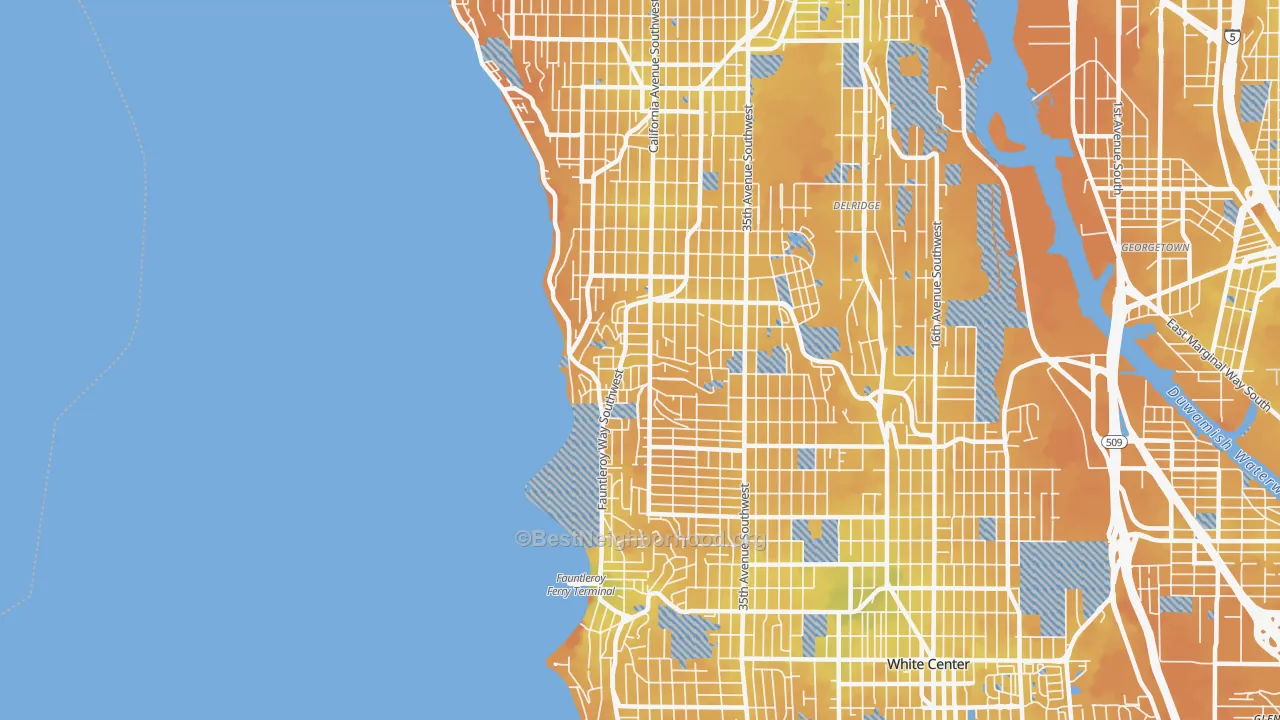 Transit Grade map of 98136, WA