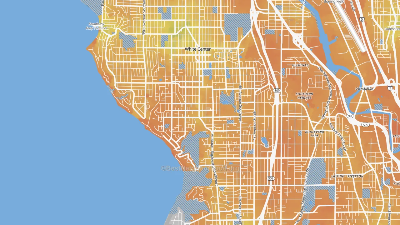Transit Grade map of 98146, WA
