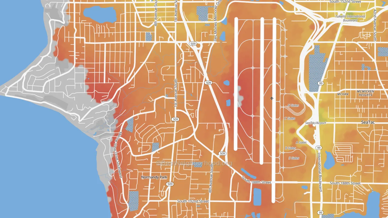 Transit Grade map of 98148, WA