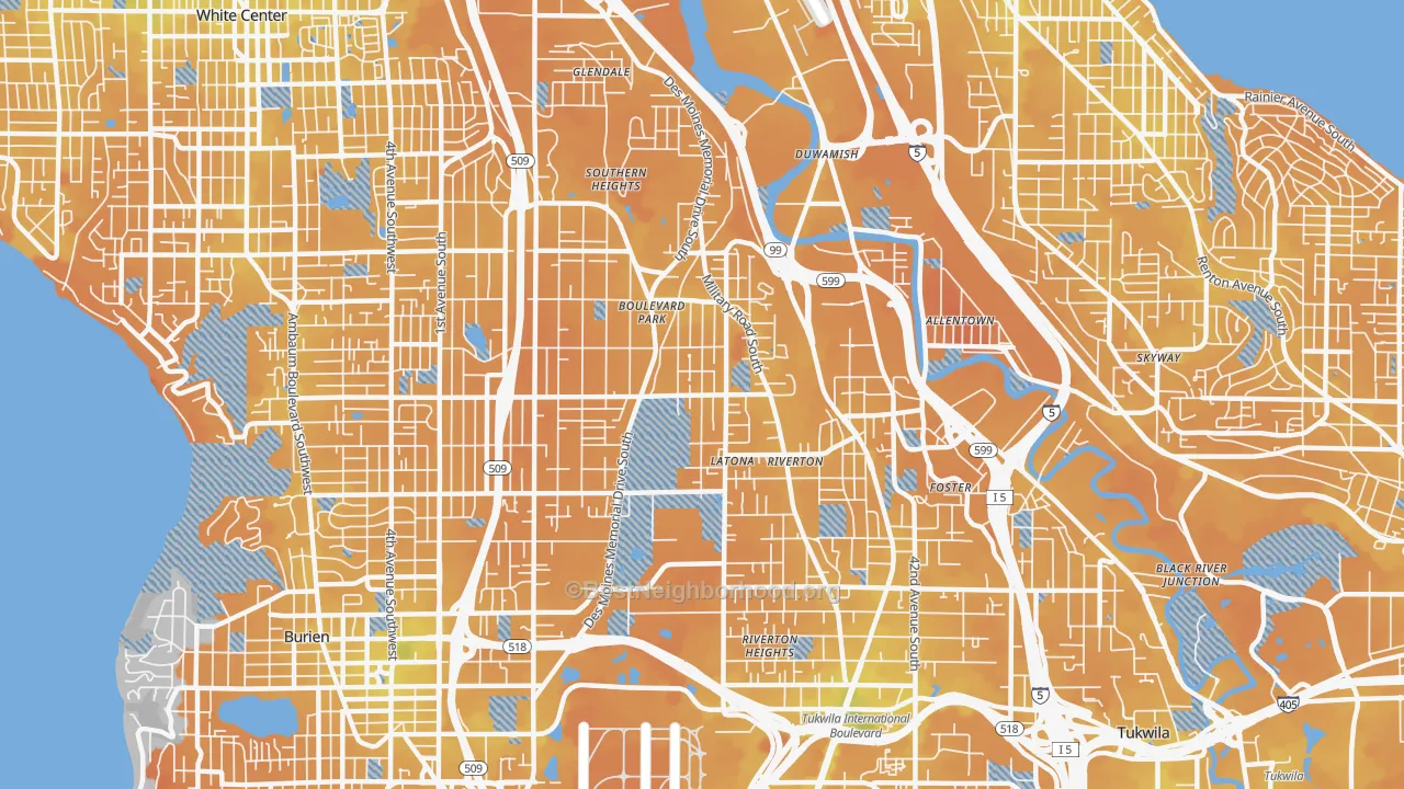 Transit Grade map of 98168, WA