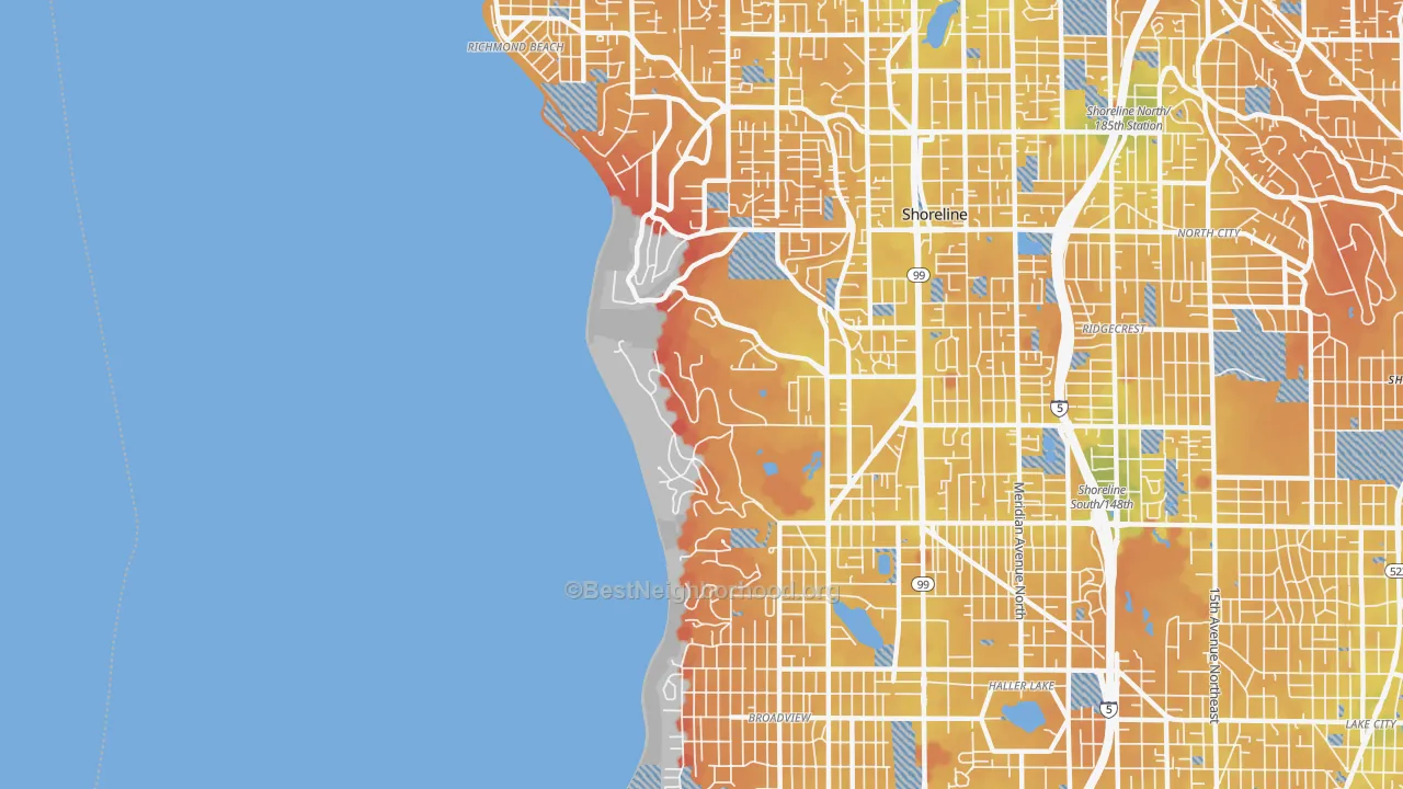 Transit Grade map of 98177, WA