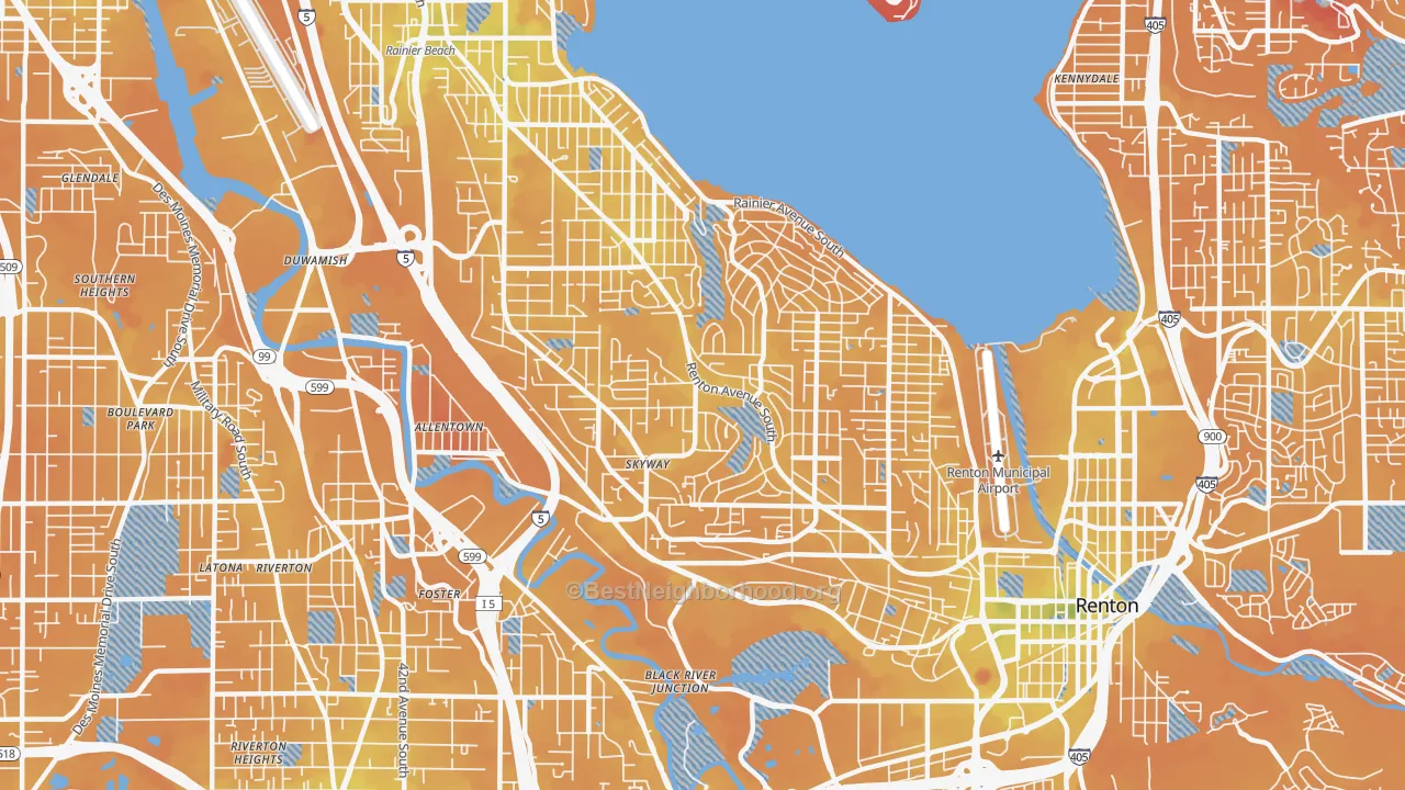 Transit Grade map of 98178, WA