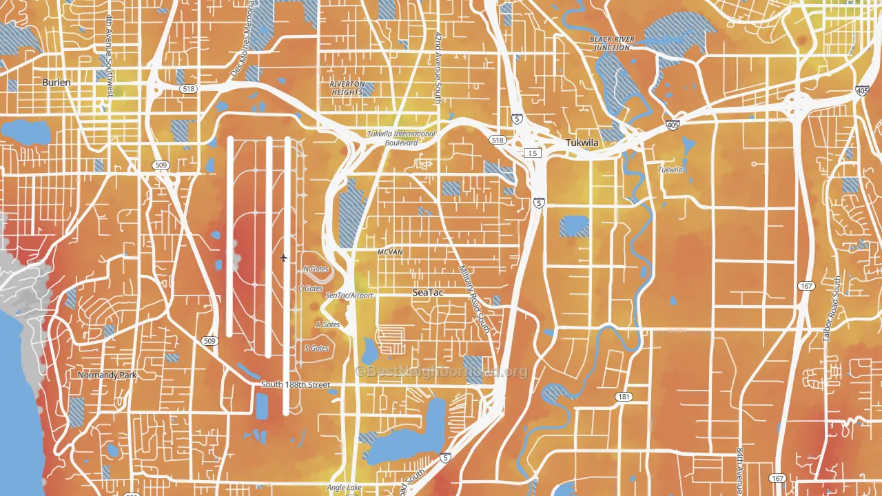Transit Grade map of 98188, WA