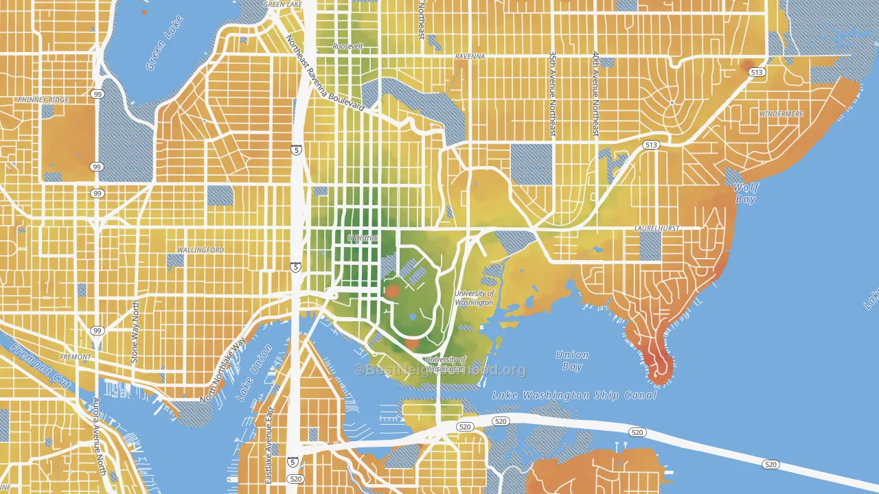 Transit Grade map of 98195, WA