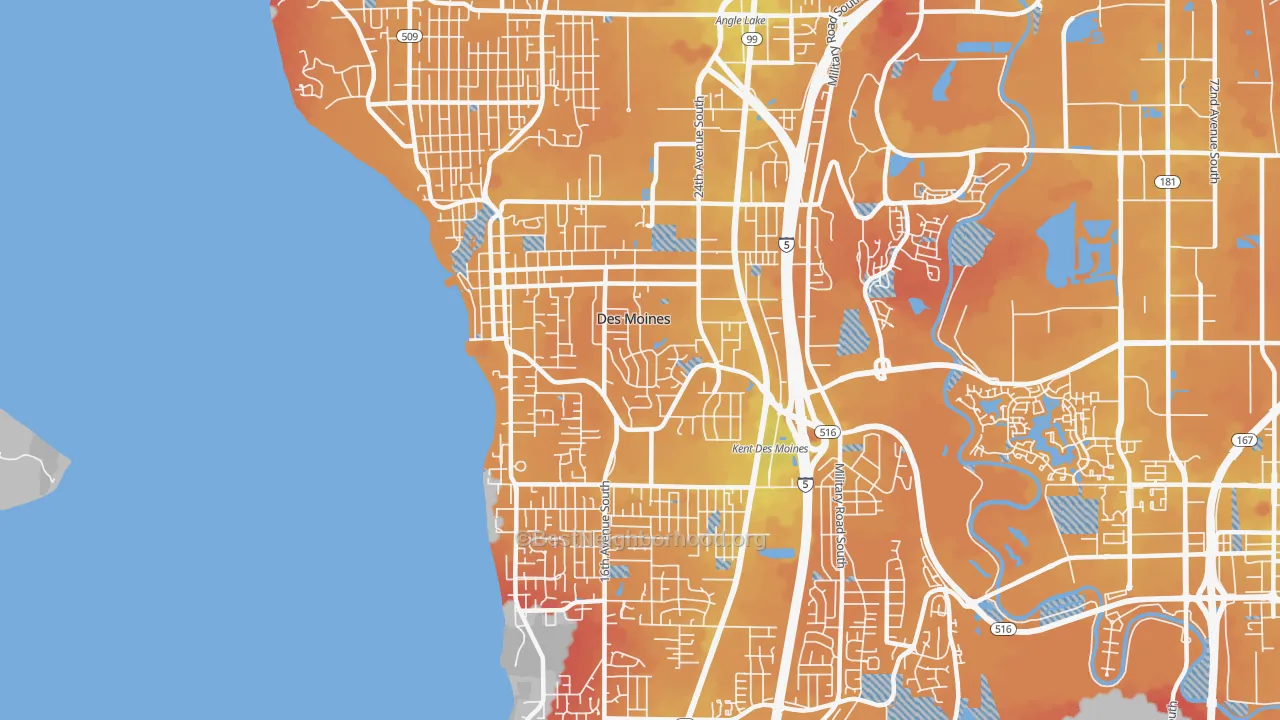 Transit Grade map of 98198, WA