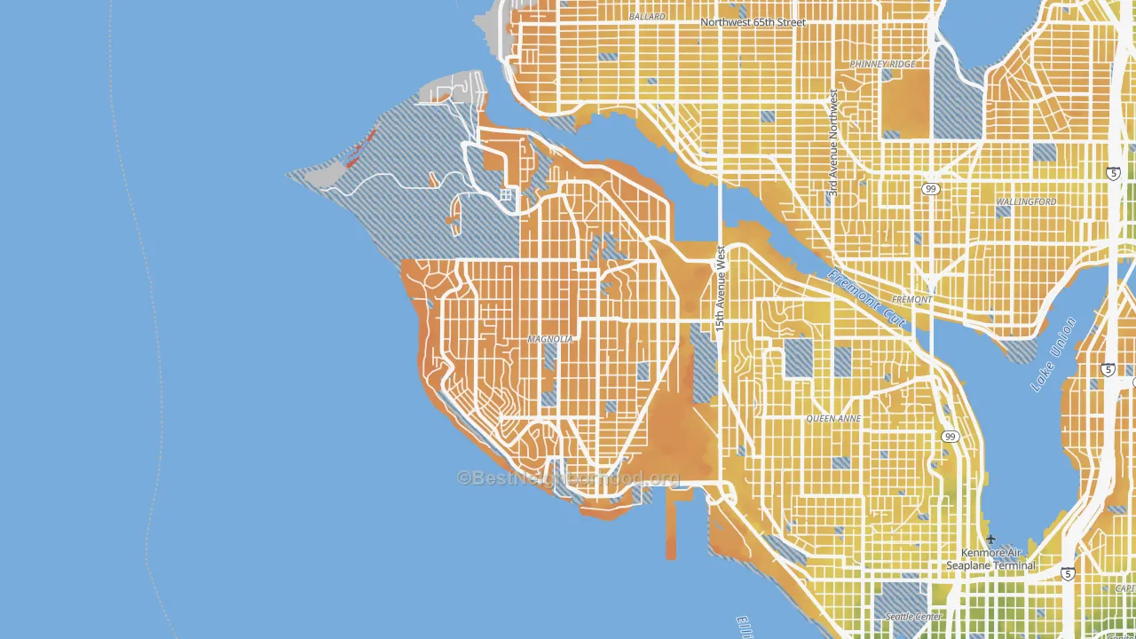 Transit Grade map of 98199, WA