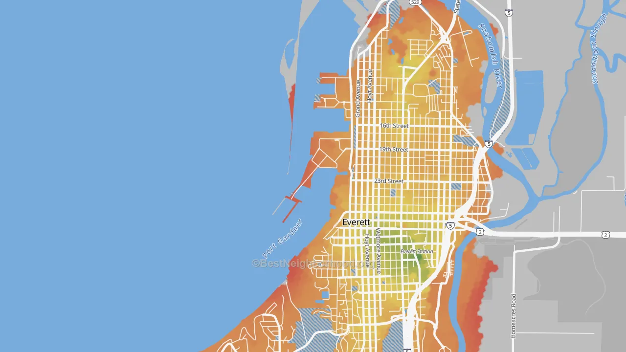 Transit Grade map of 98207, WA