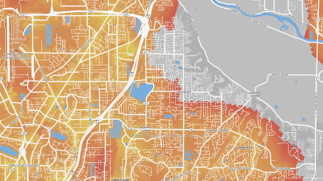 Transit Grade map of 98208, WA