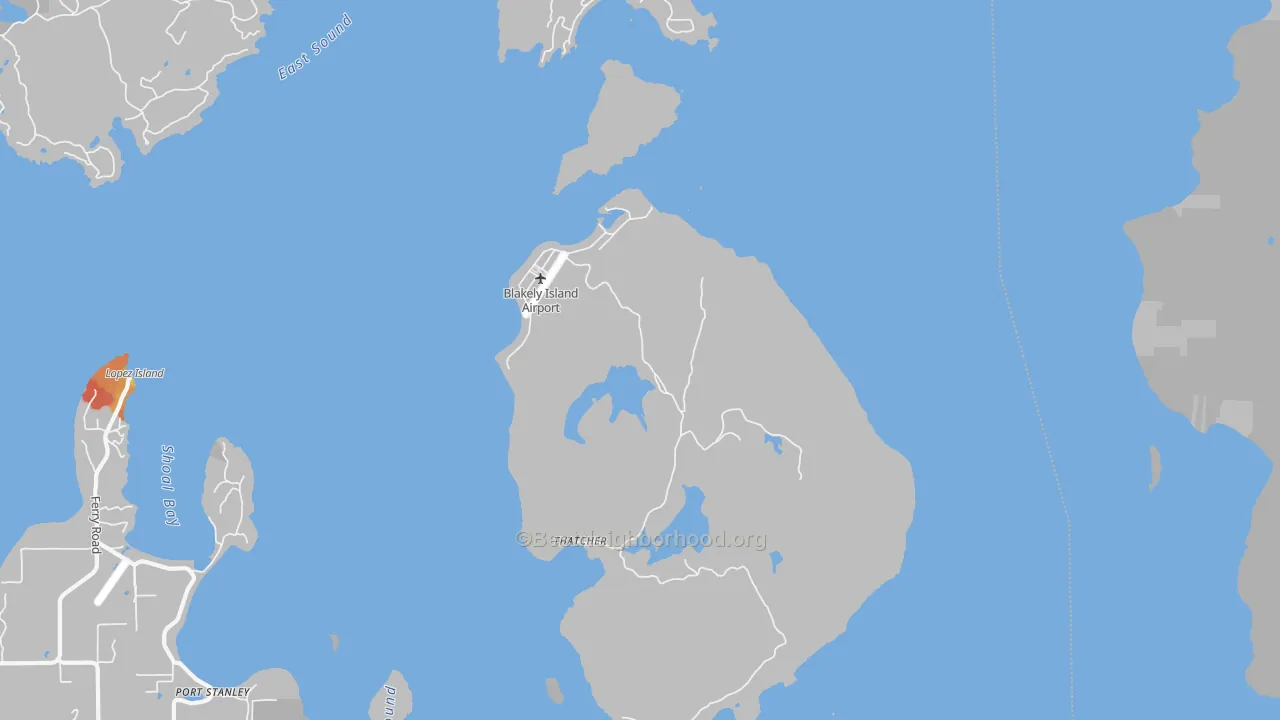 Transit Grade map of 98222, WA
