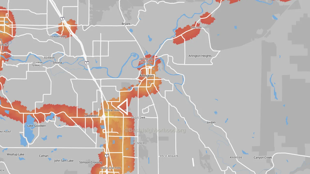 Transit Grade map of 98223, WA