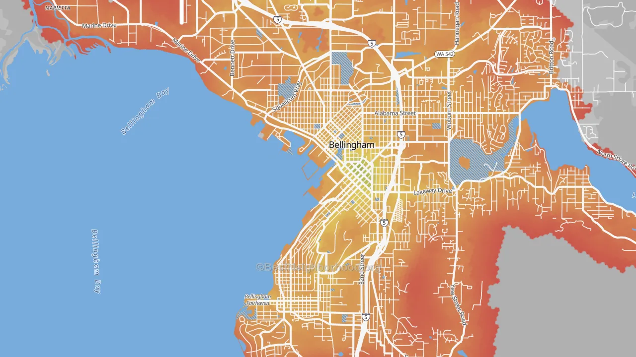Transit Grade map of 98225, WA