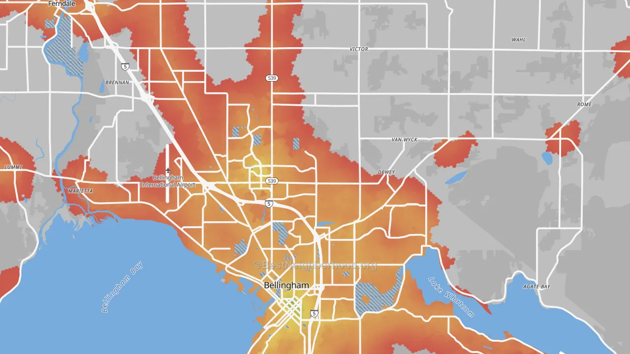 Transit Grade map of 98226, WA
