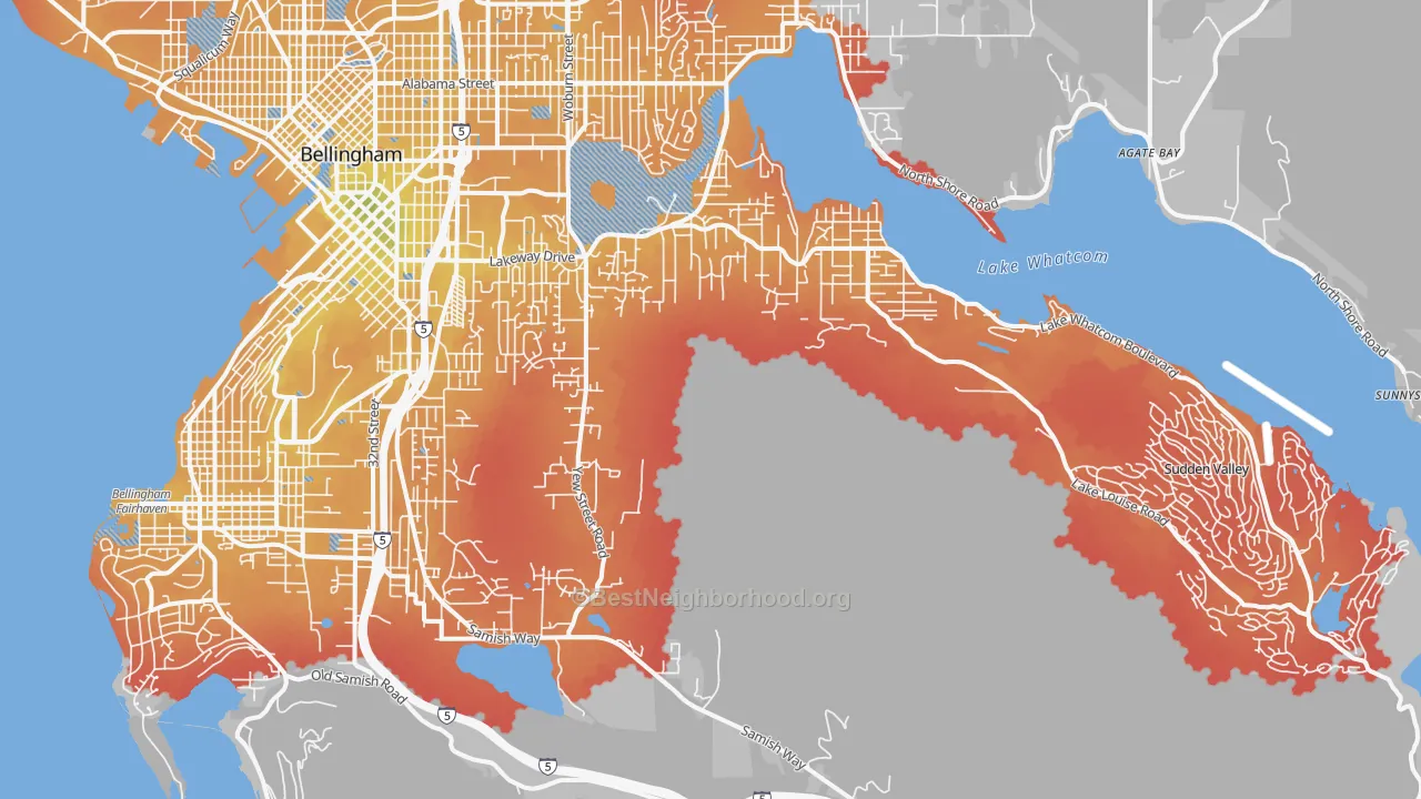 Transit Grade map of 98229, WA