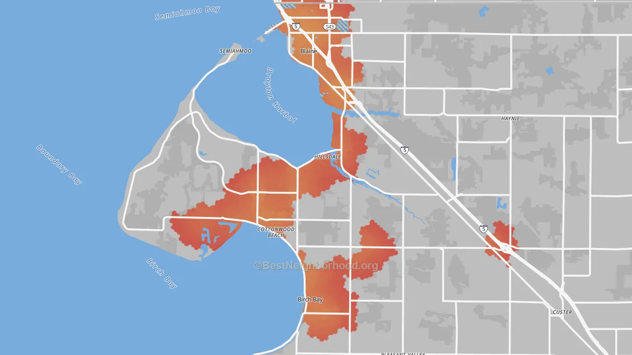 Transit Grade map of 98230, WA