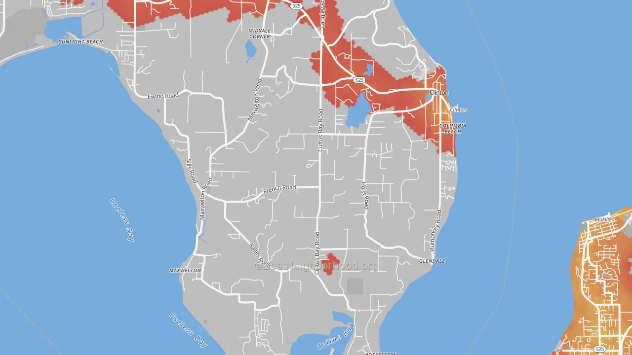 Transit Grade map of 98236, WA