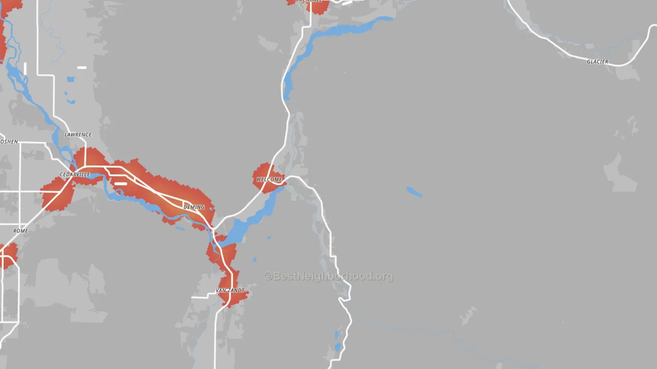 Transit Grade map of 98244, WA