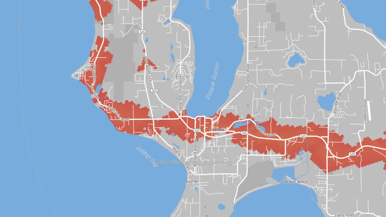 Transit Grade map of 98249, WA