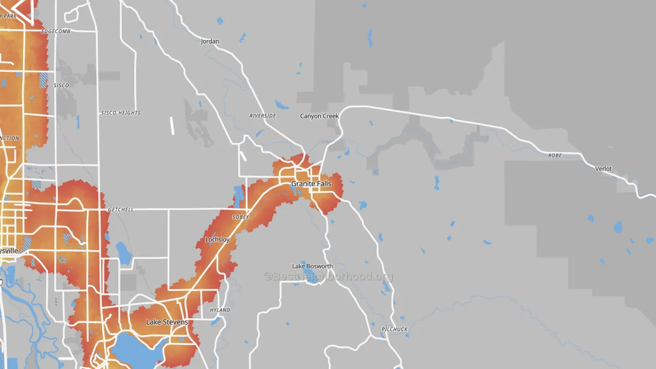 Transit Grade map of 98252, WA