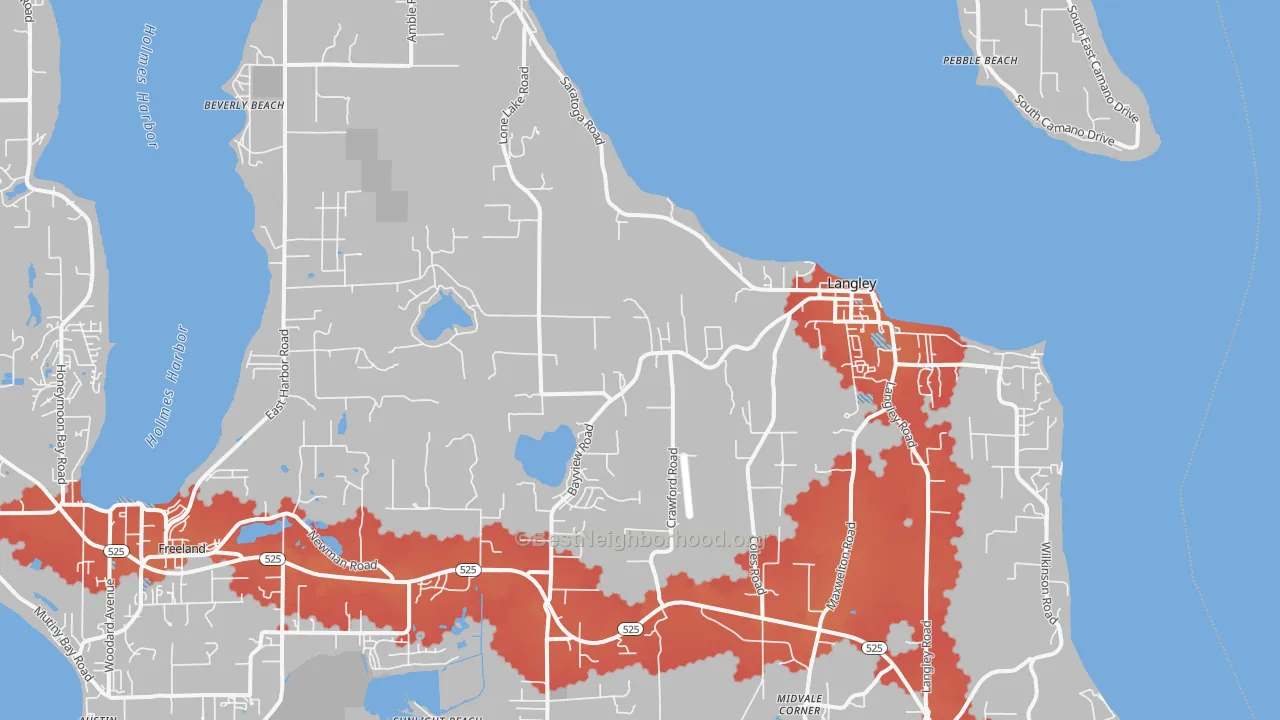 Transit Grade map of 98260, WA