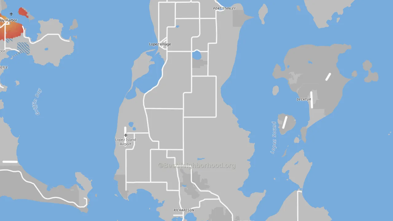 Transit Grade map of 98261, WA