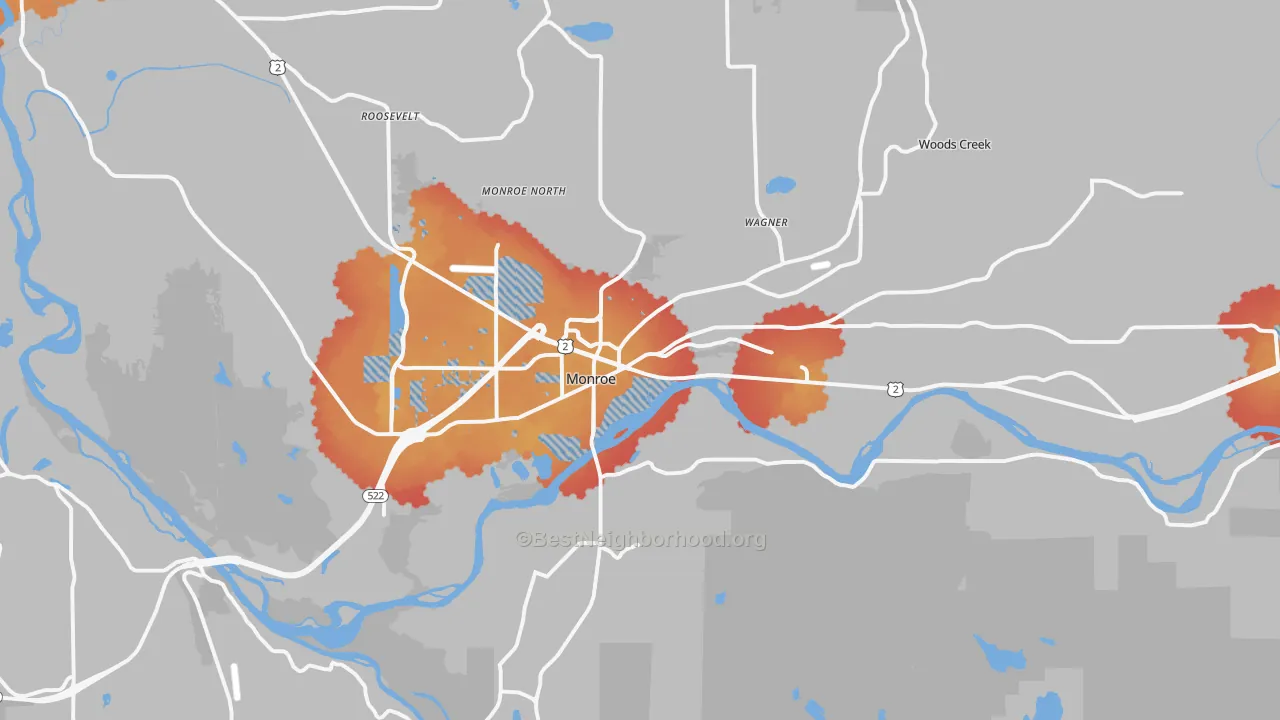 Transit Grade map of 98272, WA