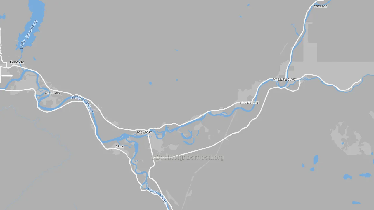 Transit Grade map of 98283, WA
