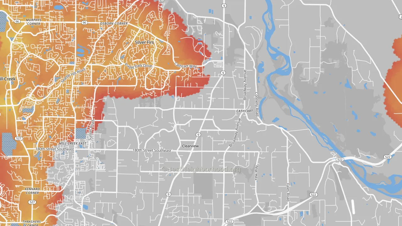 Transit Grade map of 98296, WA