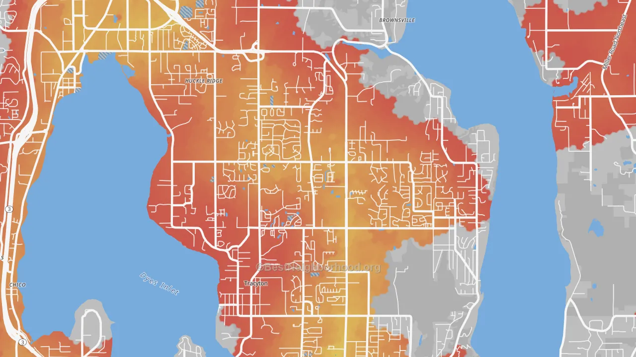 Transit Grade map of 98311, WA