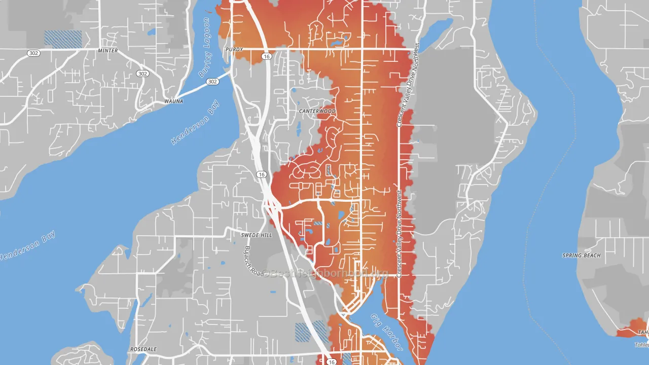 Transit Grade map of 98332, WA