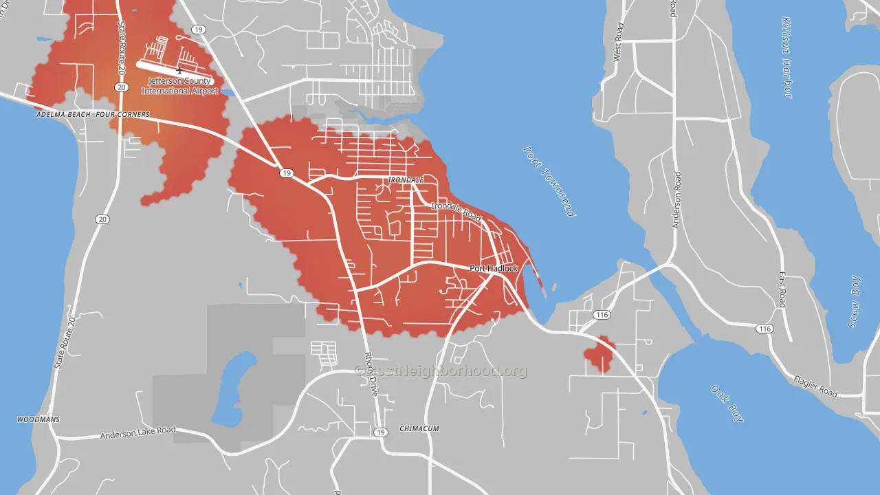 Transit Grade map of 98339, WA