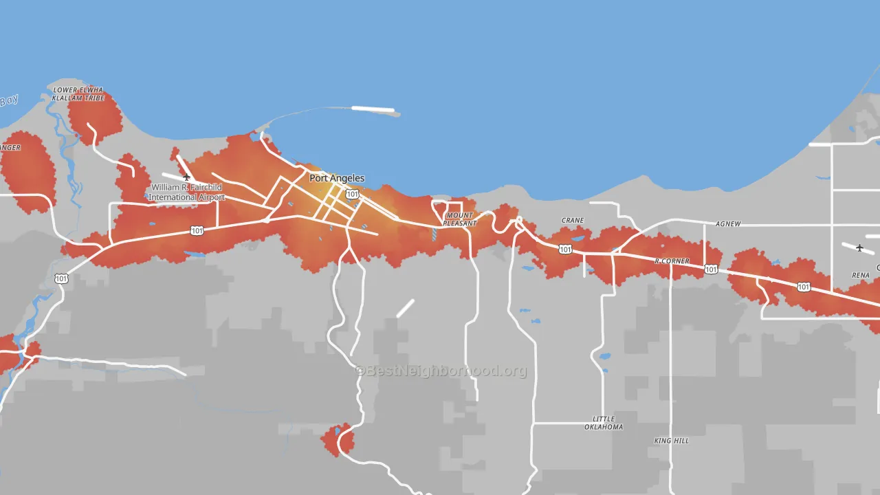 Transit Grade map of 98362, WA