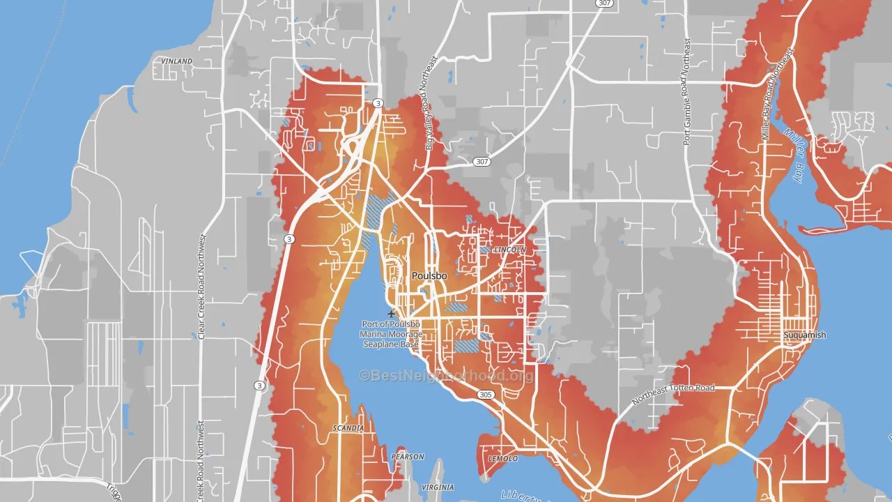 Transit Grade map of 98370, WA
