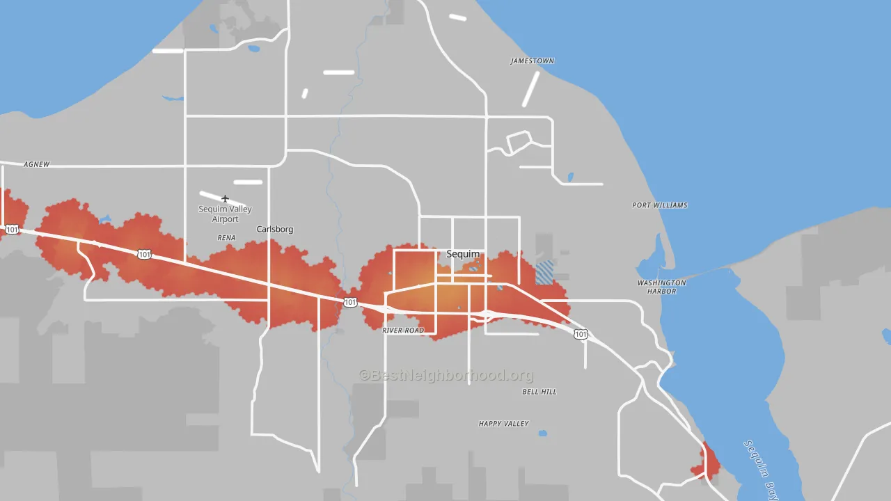 Transit Grade map of 98382, WA