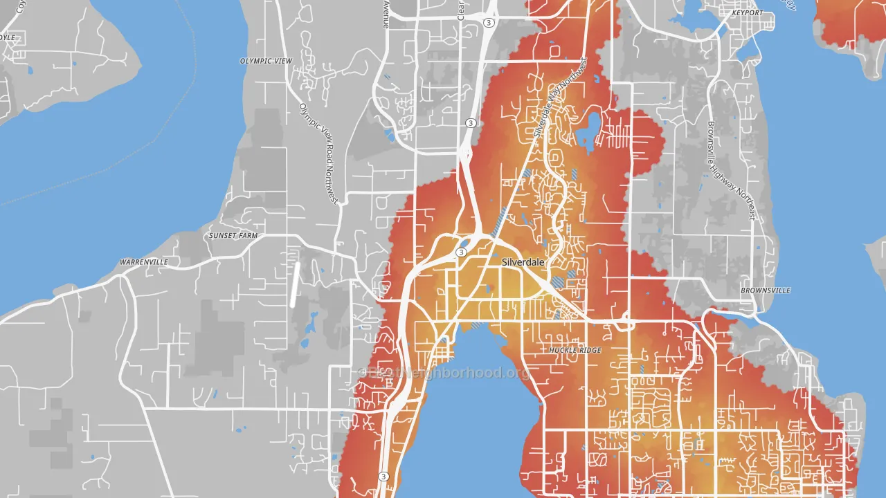 Transit Grade map of 98383, WA