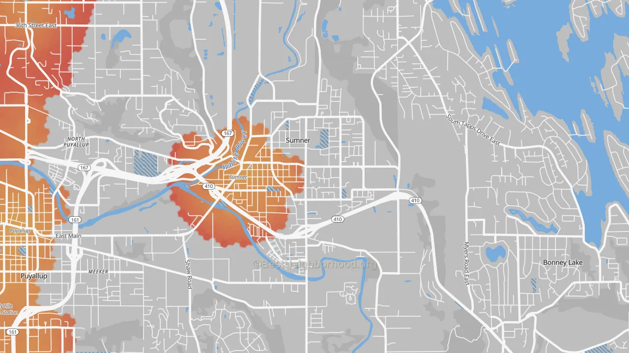 Transit Grade map of 98390, WA