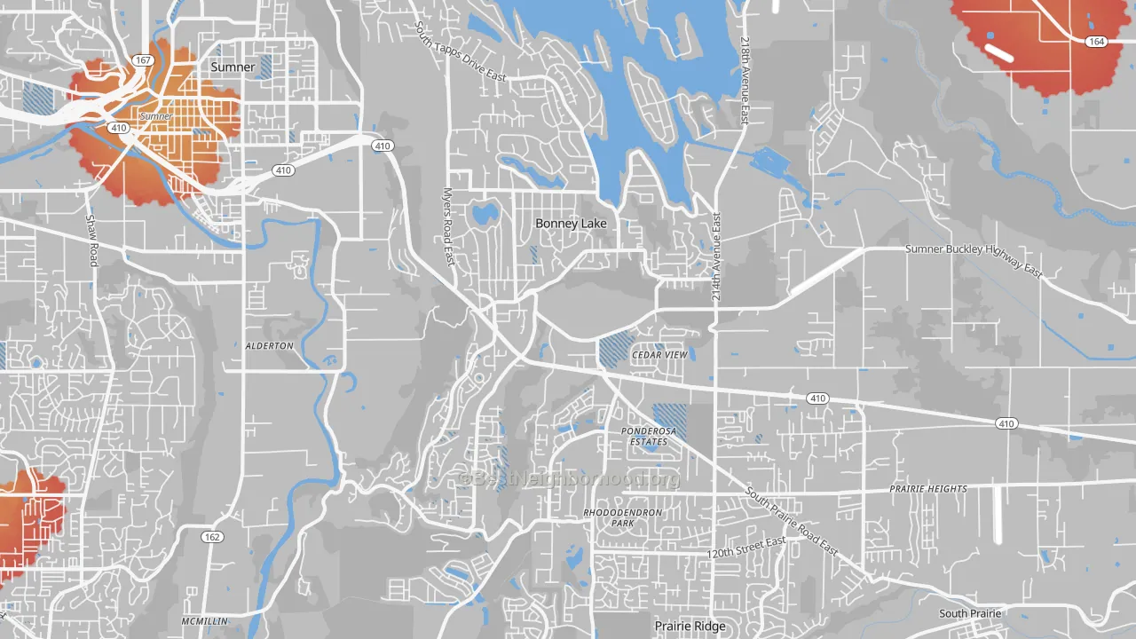 Transit Grade map of 98391, WA
