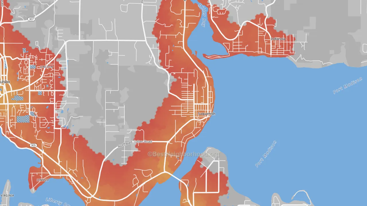 Transit Grade map of 98392, WA