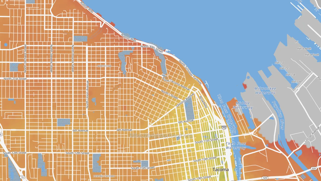 Transit Grade map of 98403, WA