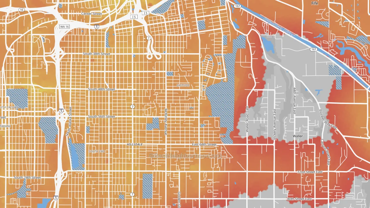 Transit Grade map of 98404, WA