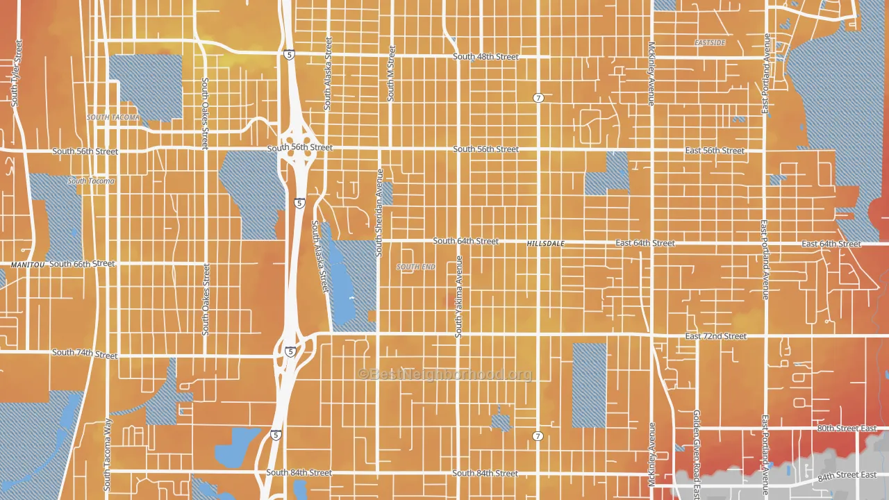 Transit Grade map of 98408, WA