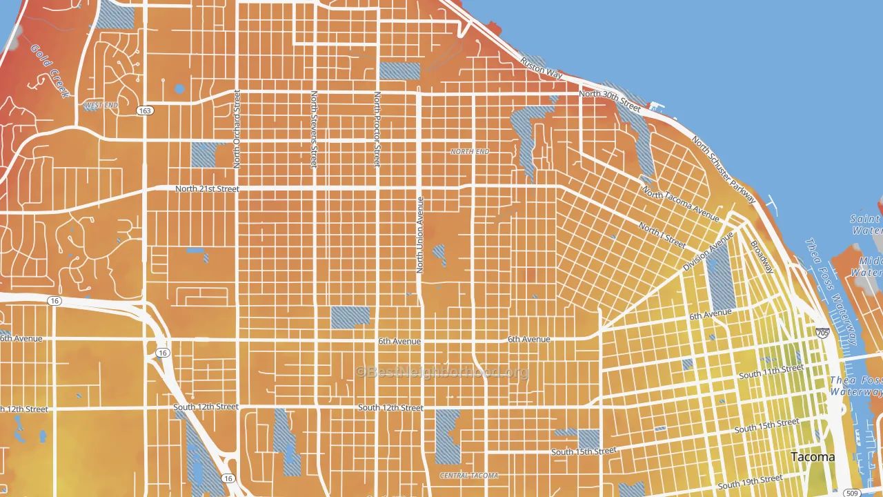 Transit Grade map of 98416, WA