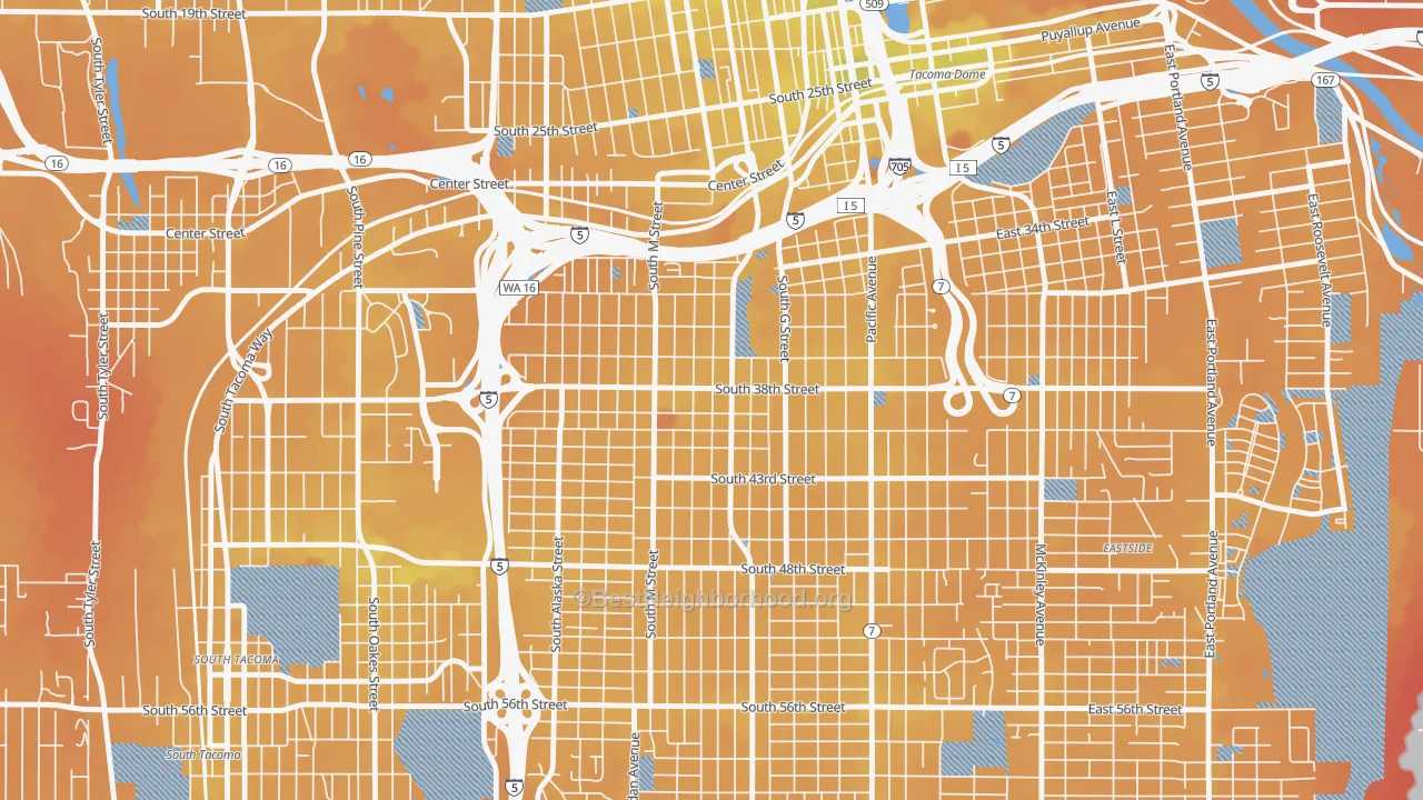 Transit Grade map of 98418, WA