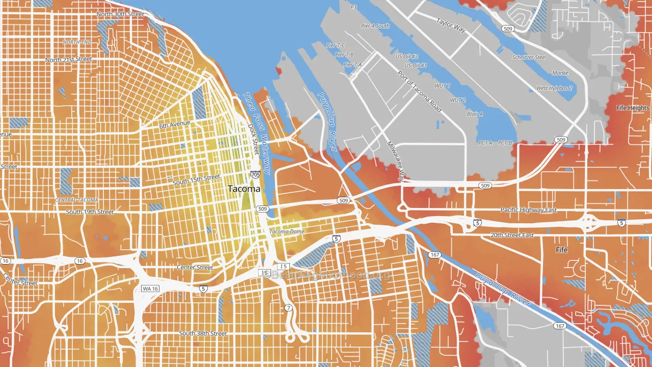 Transit Grade map of 98421, WA